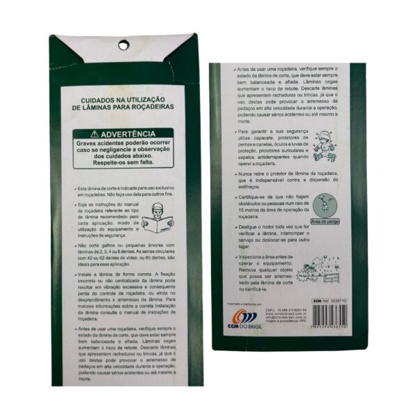 Lamina Para Roçadeira Nakashi 2p 350mm X 20,0mm X 2,0mm - Imagem 5